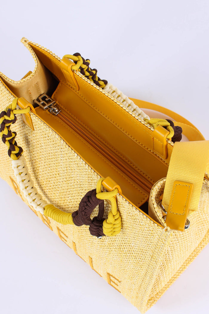 Poppy Shopping Small Rafia Banana-5