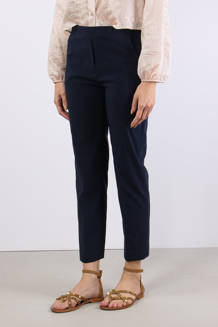Pantalone Stretto Spacchetti Blu-3