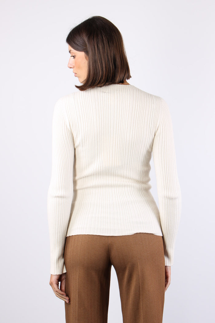 Maglia Girocollo Viscosa Canet Latte-3