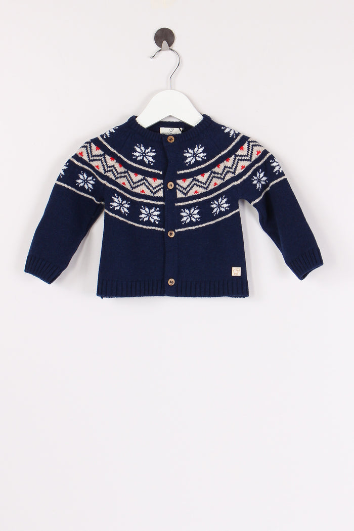 Cardigan Fantasia Norvegese Blu/latte/beige