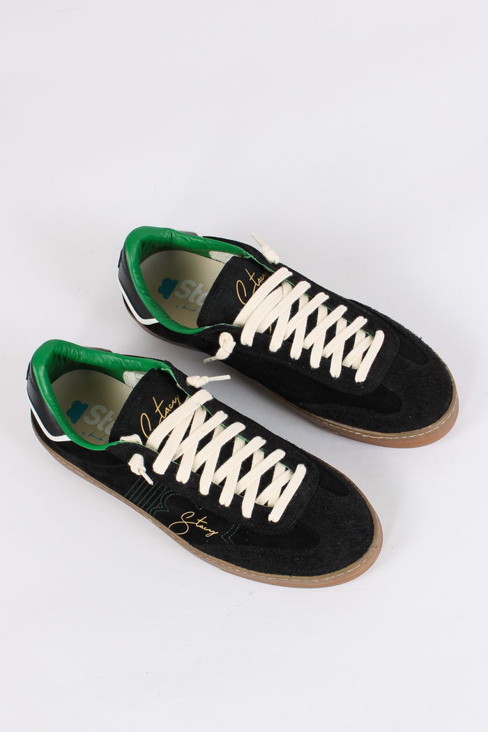 Sneakers Bicolor Camoscio Black/green-5