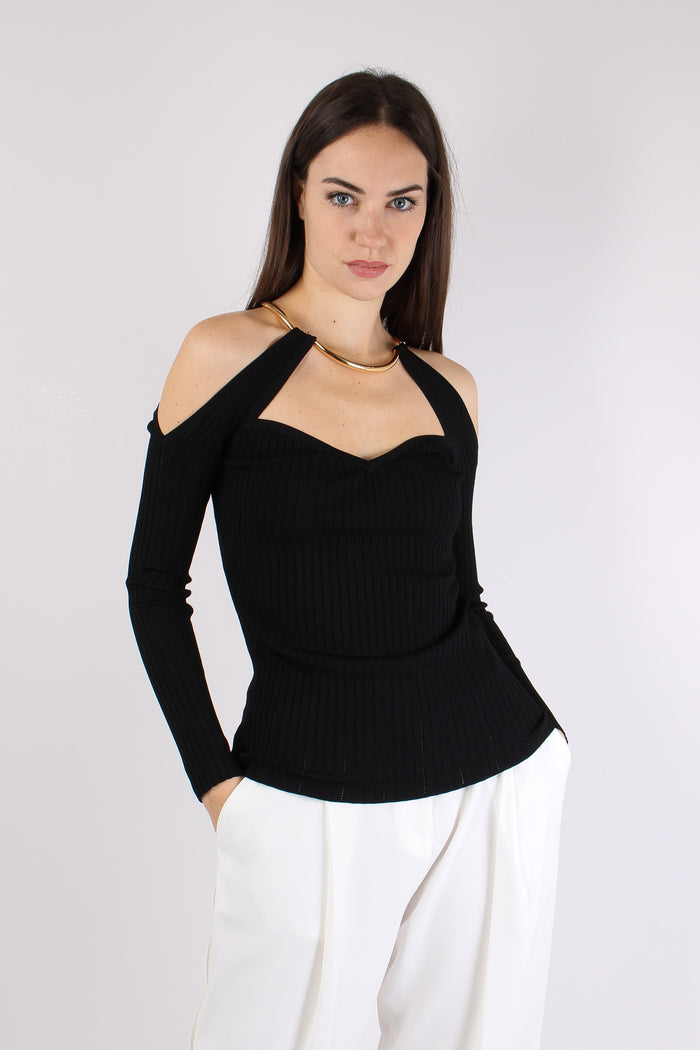 Maglia Oblo Spalle Nero-3