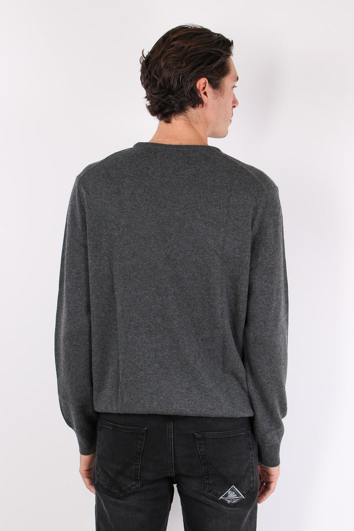 Maglia Girocollo Lambswool Dark Charcoal-5