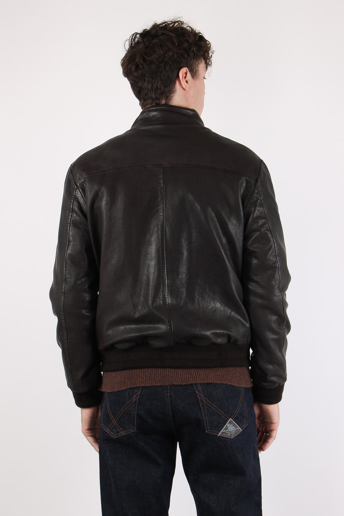 Bomber Pelle Interno Resca Dark Brown-5