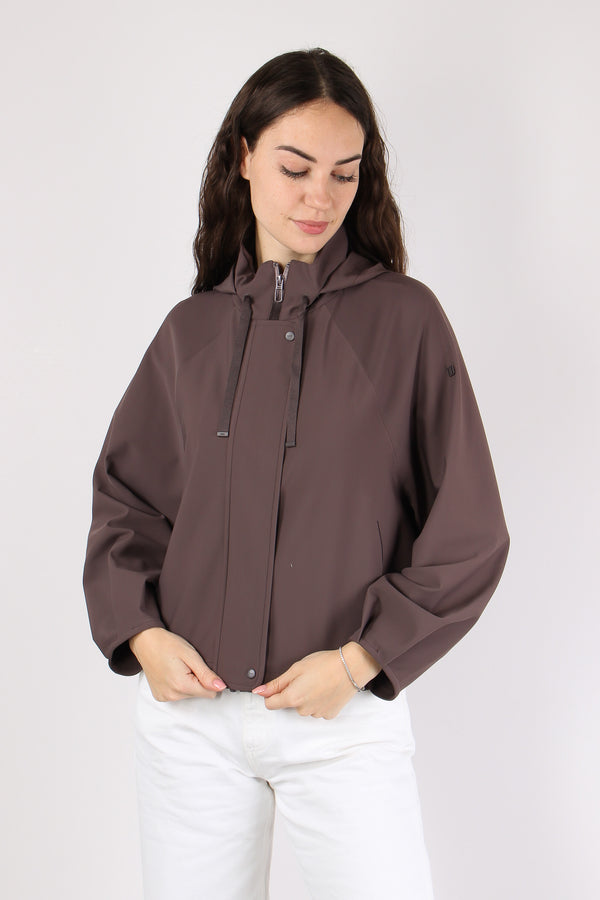 Giubbotto Corto Tessuto Tecnico Cappuccino-2