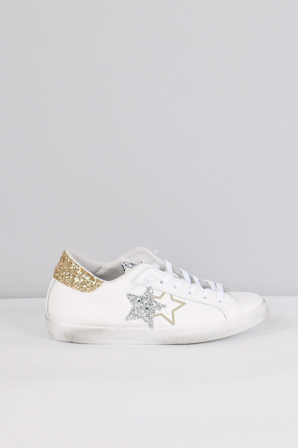 Sneakers Prime Star Glitter Bianco/argento