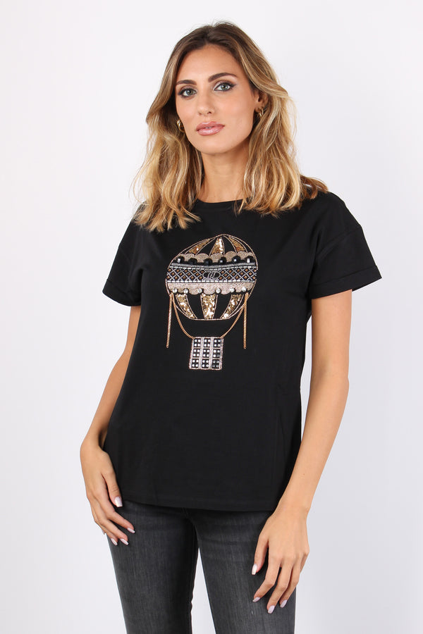 T-shirt Stampa Macchina Nero Balloon