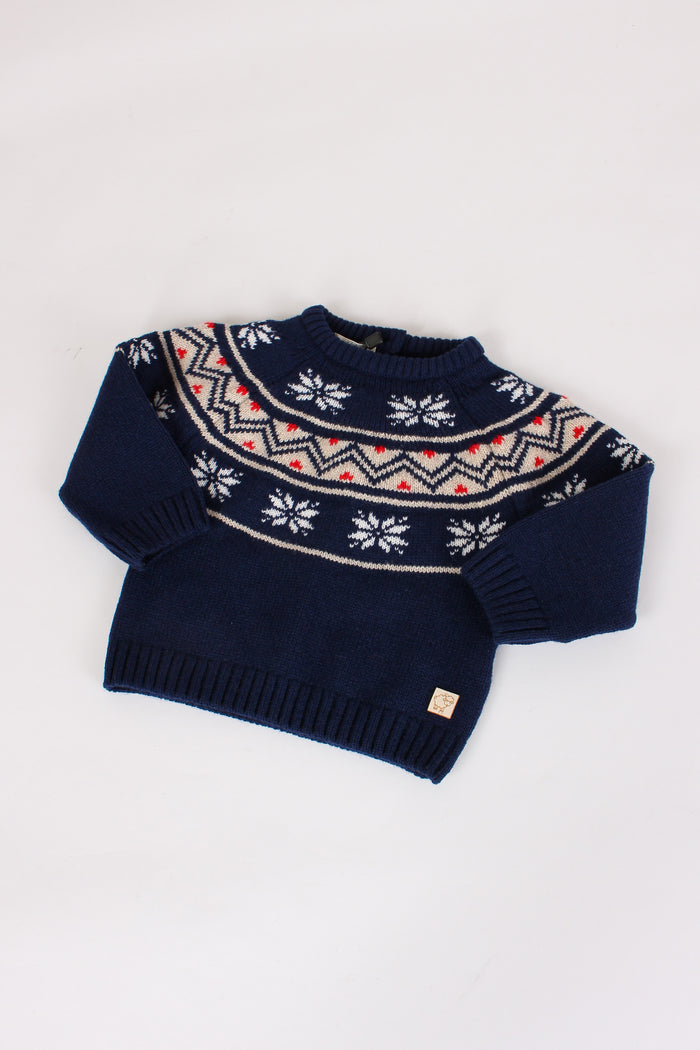 Pullover Fantasia Norvegese Blu/latte/beige-4