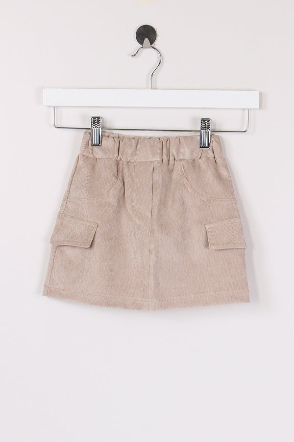 Gonna Velluto Liscio Beige