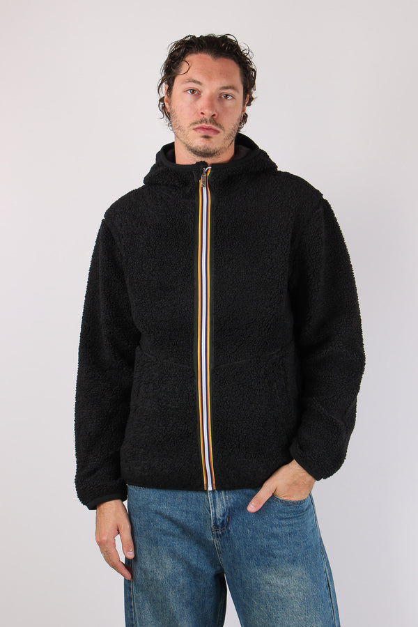 Felpa Teddy Reversibile Black/p-black