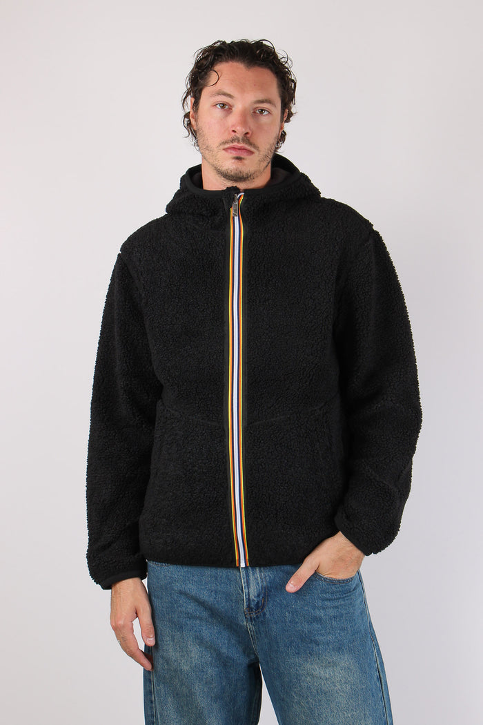 Felpa Teddy Reversibile Black/p-black