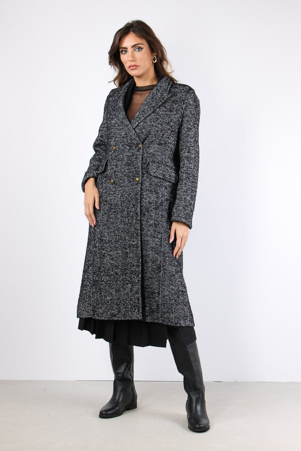 Cappotto Doppiopetto Resca Nero/panna