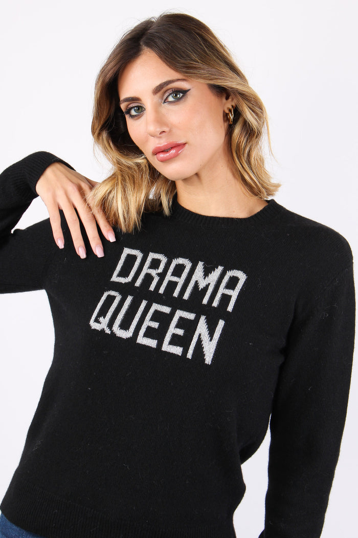 Maglia Girocollo Scritta Drama Queen-7