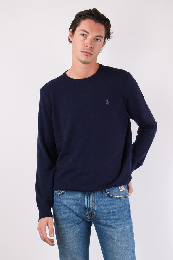 Maglia Girocollo Lambswool Pool Blue-2