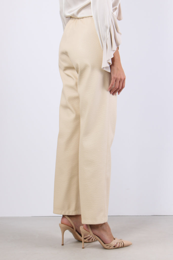 Pantalone Ecopelle Panna-6