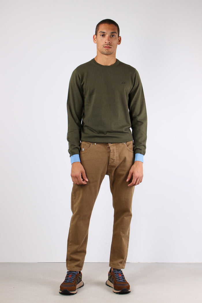 Maglia Misto Lana Toppa Contra Militare-5