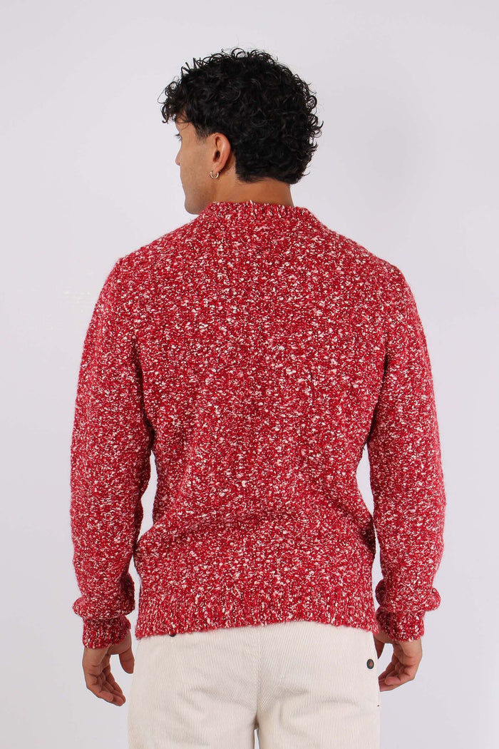 Maglia Girocollo Boucle Rosso-5