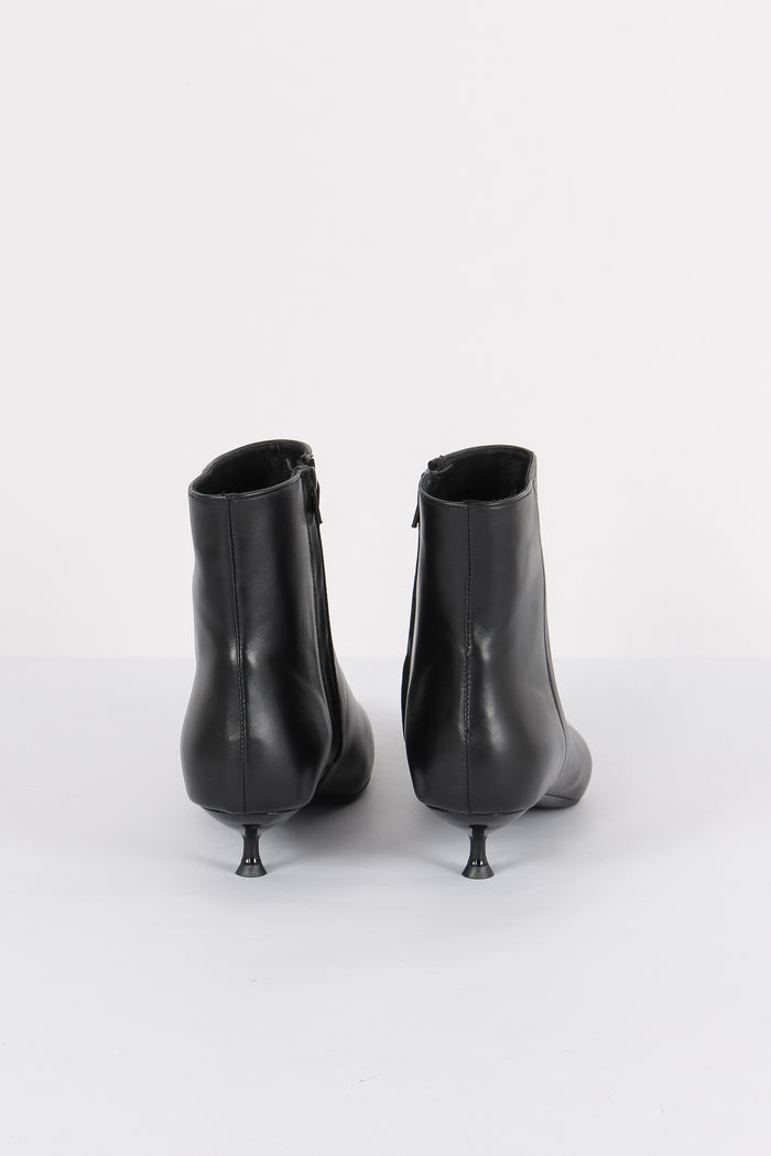 Tronchetto Suede Tacco Basso Nero-3