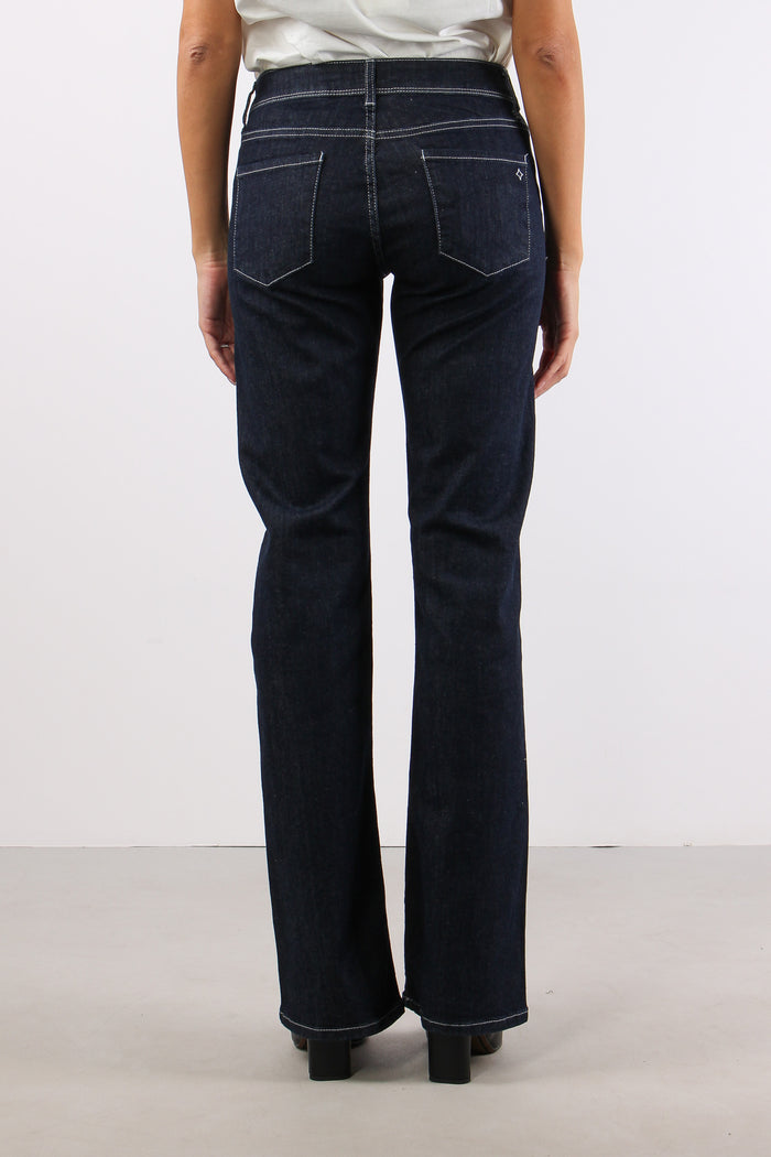 Denim Bootcut Stretch Denim Scuro-4