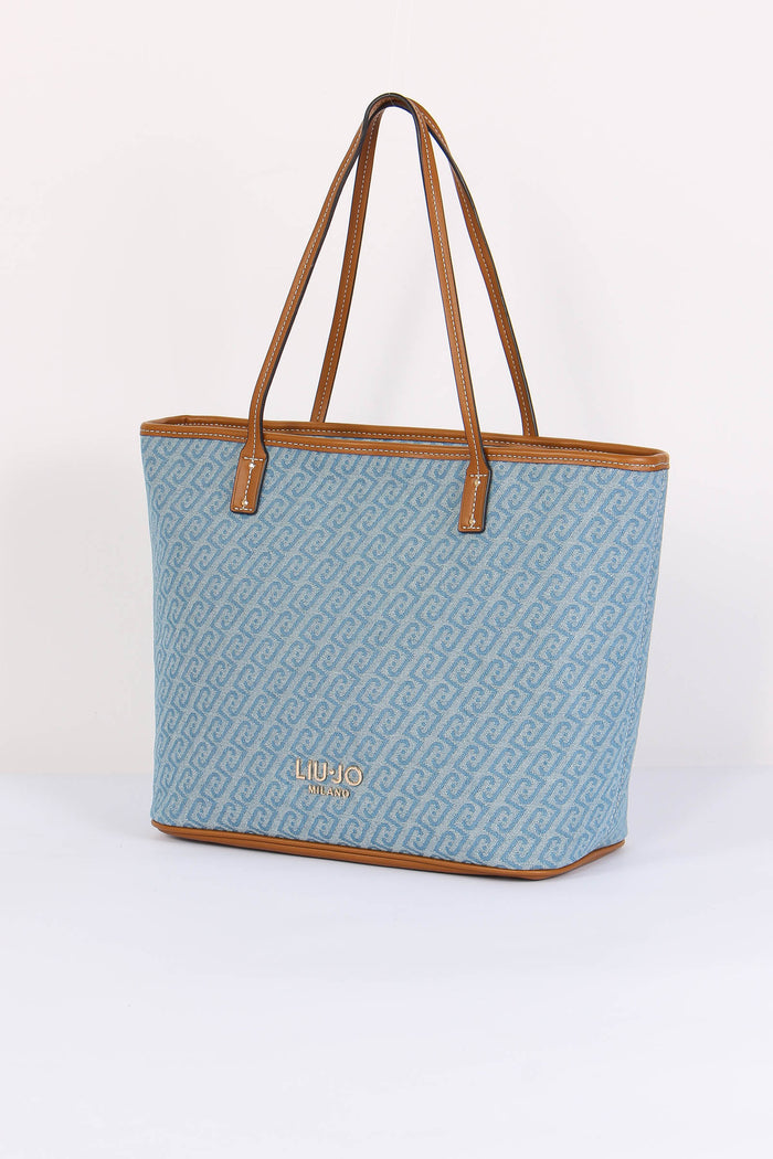 Shopping Grande Logo Allover Dusty Blue-5