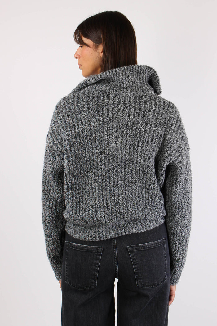 Maglia Mezza Zip Nero-5