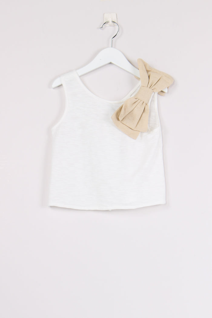 Canotta Fiocco Spalla Latte/beige