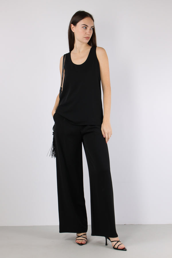 Top Viscosa Scollo Tondo Nero