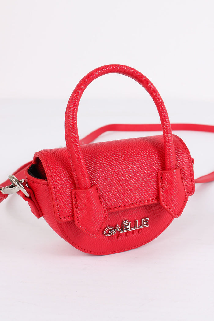 Mini Borsa Tonda 1 Manico Rosso-5