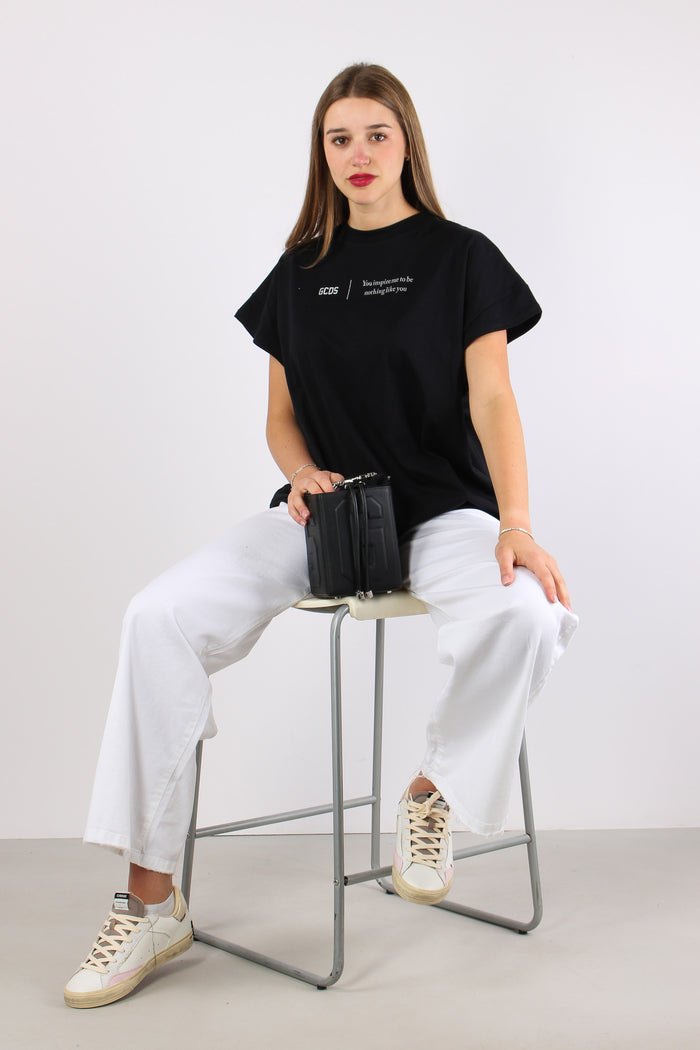 T-shirt Over Scritta Black/white-7