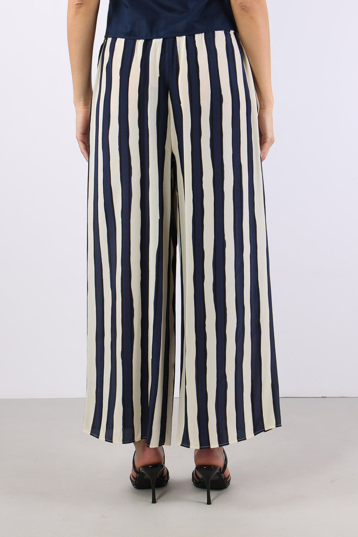 Nirvana Pantalone Cropped Riga Blu/bianco-4
