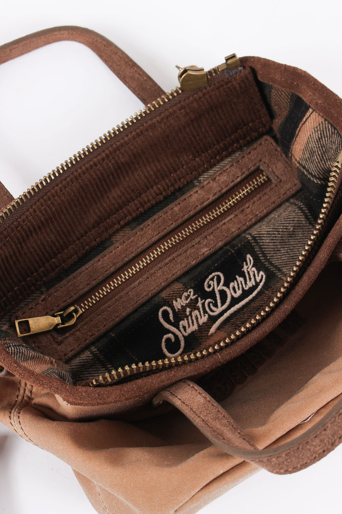 Borsa City Mini Ricamo Logo Nut-4