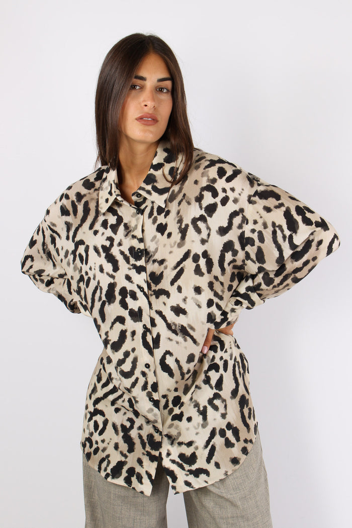 Camicia Over Viscosa Leggera Spotted-2