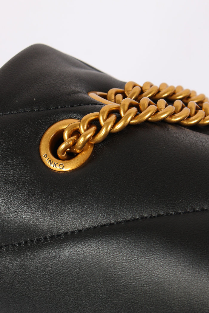 Tracolla Ove Puff Classic Small Nero/antique Gold-7