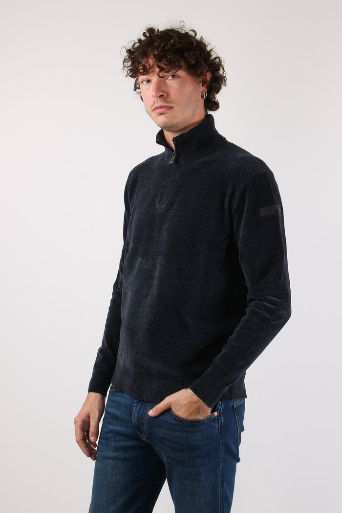 Maglia Mezza Zip Velluto Ultramarine Blue-7