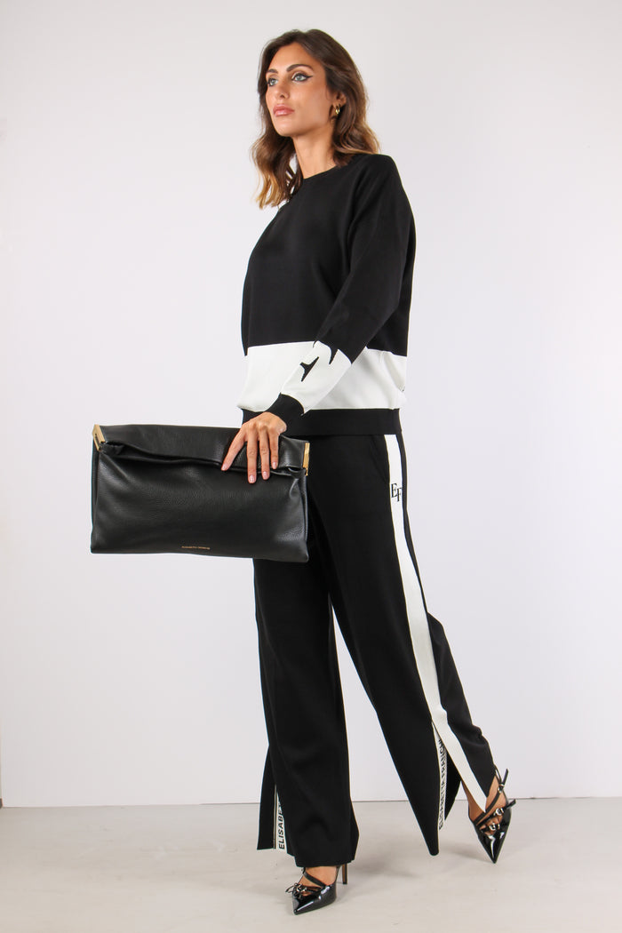 Maglia Banda Tricot Nero/milk-5