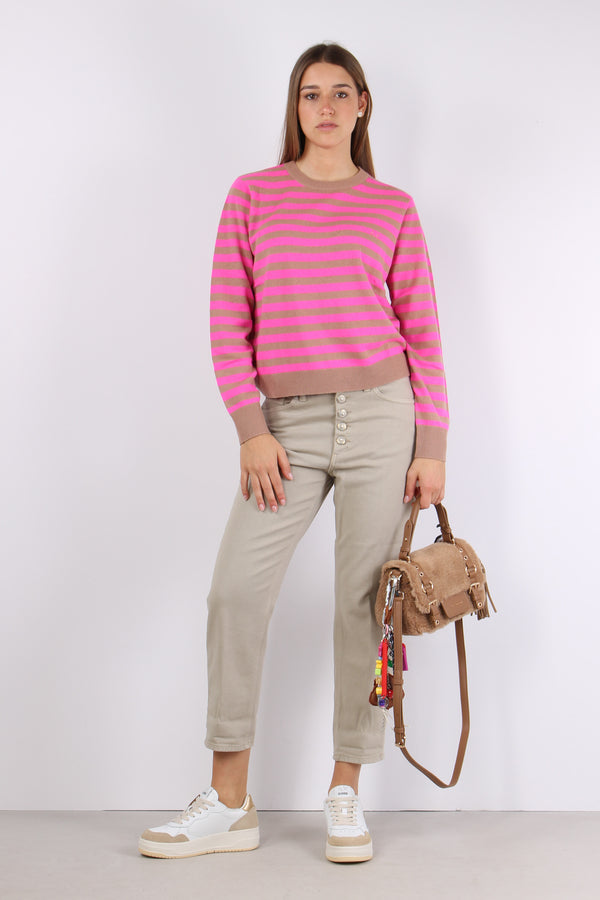 Maglia Girocollo Riga Deserto/fuxia