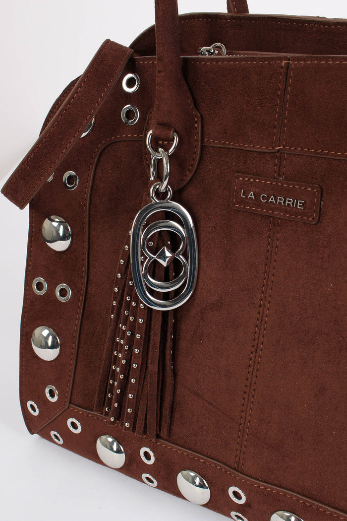 Shopping Camoscio Maxi Borchie Brown-5