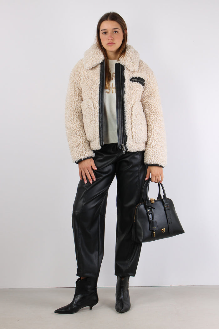 Hester Giubbotto Teddy Zip Eco Beige