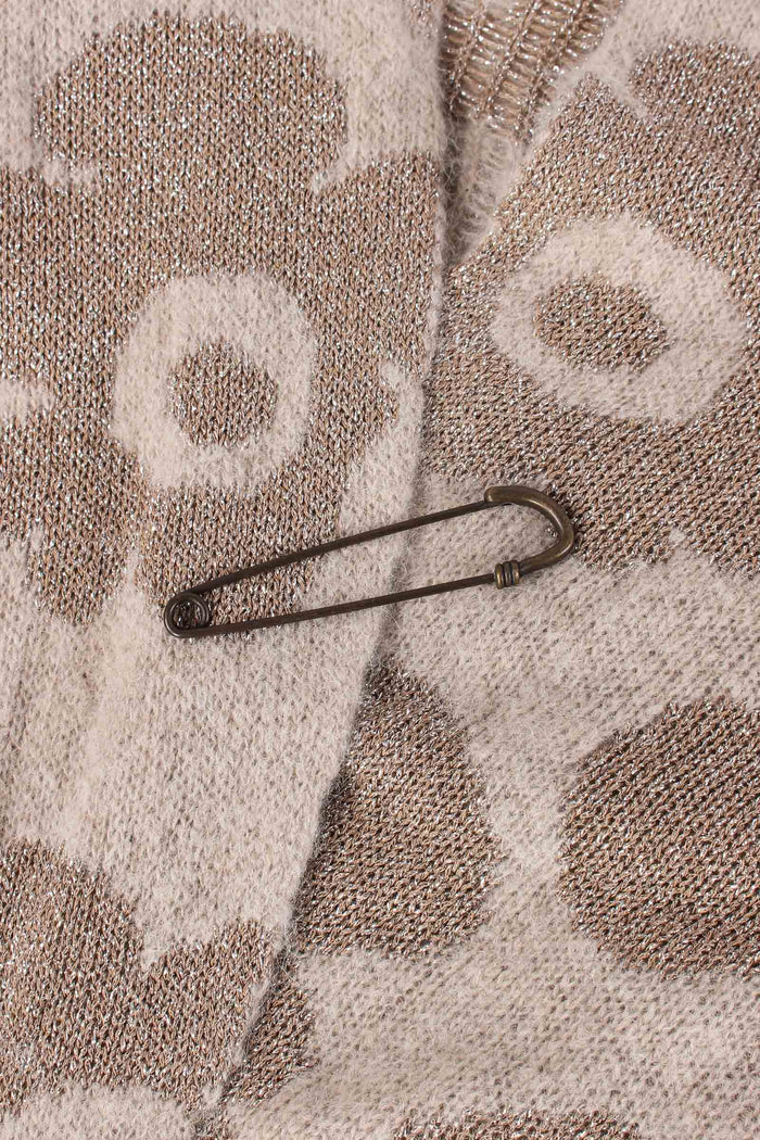 Cardigan Lurex Stampa Oro-10