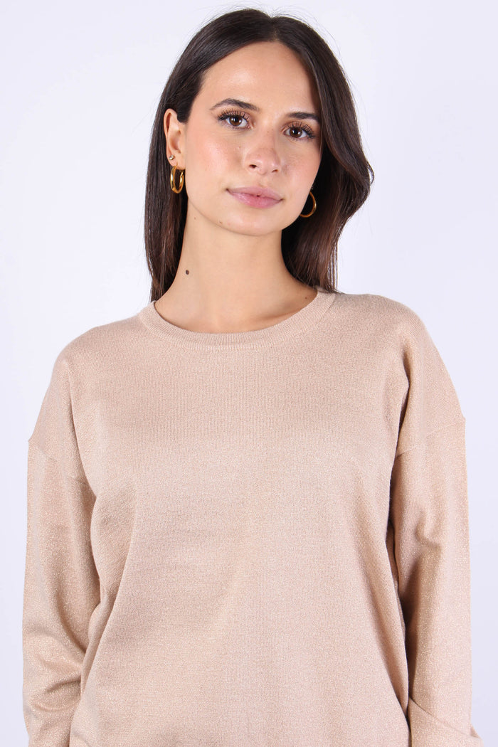 Maglia Effetto Felpa Lurex Bronzo-4