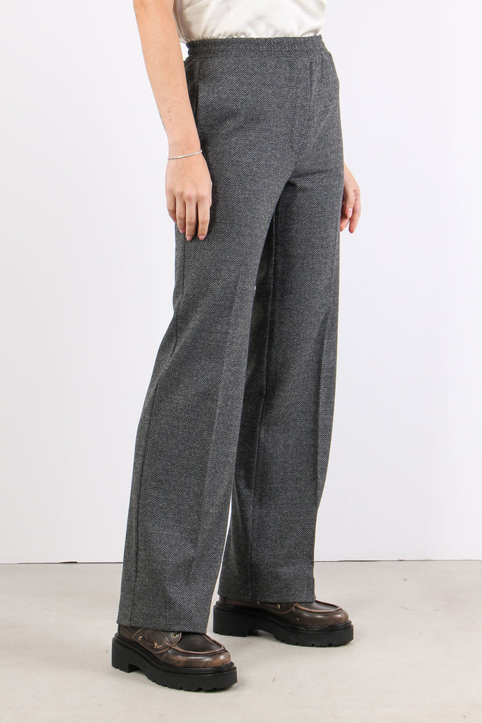 Zelma Pantalone Spinato Jersey Grigio-3