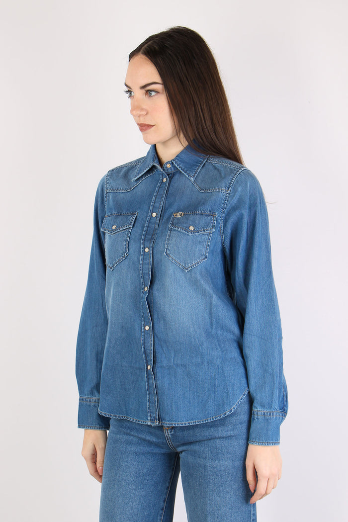 Camicia Denim Regular Denim Medio-6