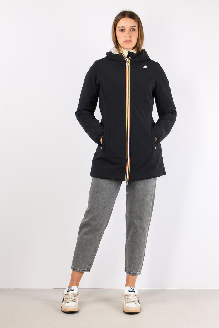 Giubbotto Lungo Reversibile Black/beige-7