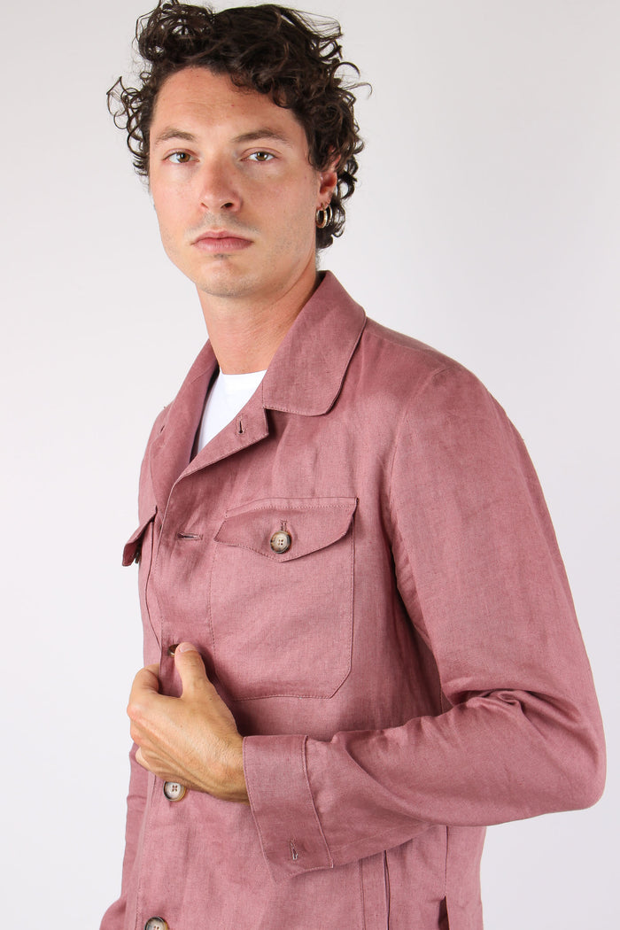 Giacca Camicia 100% Lino Cipolla-6