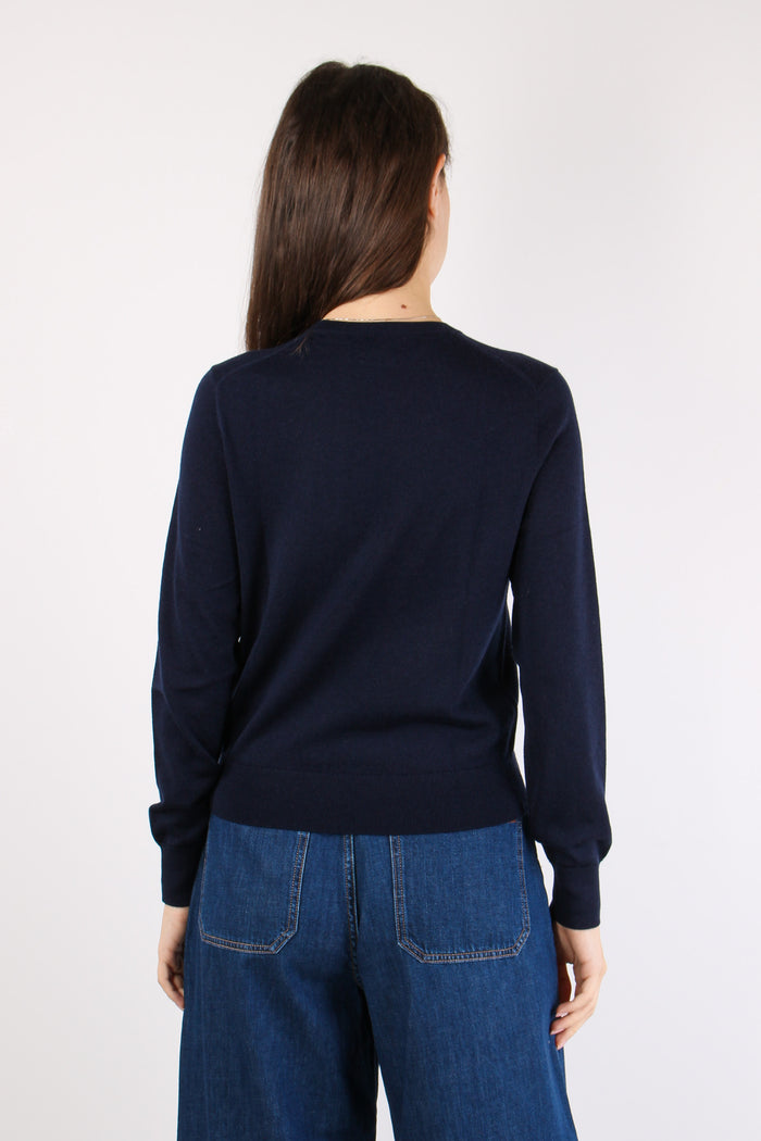 Maglia Girocollo Lana Hunter Navy-5