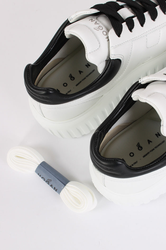 Sneaker Platform Suola Riga Bianco/nero-4