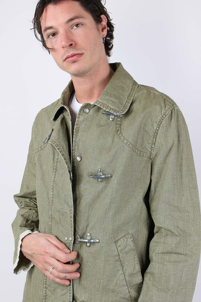 Giubbotto 4 Ganci Lino Spalmato Militare-5