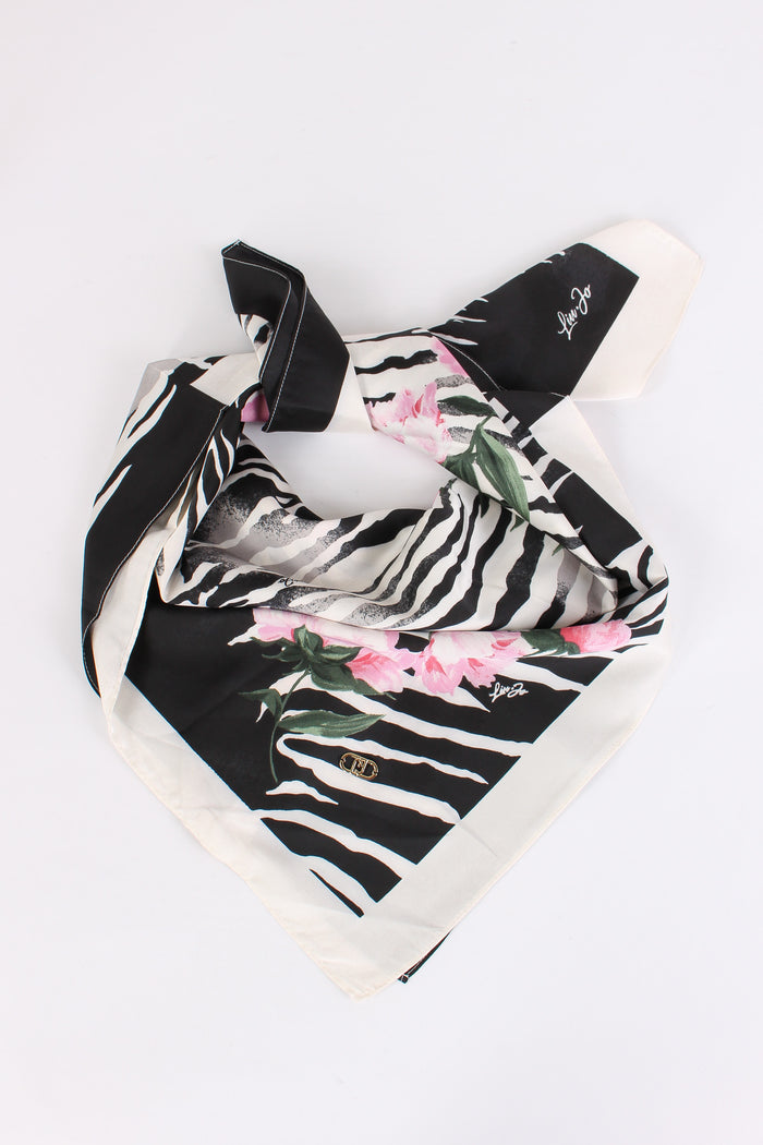 Foulard Mix Print Nero/zebra-2