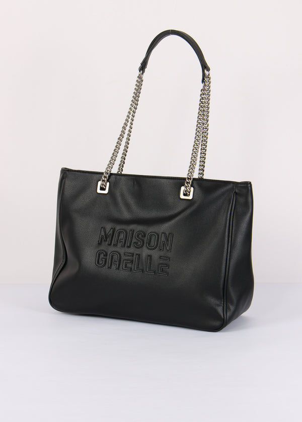 Shopping Maxi Logo Rilievo Nero-2