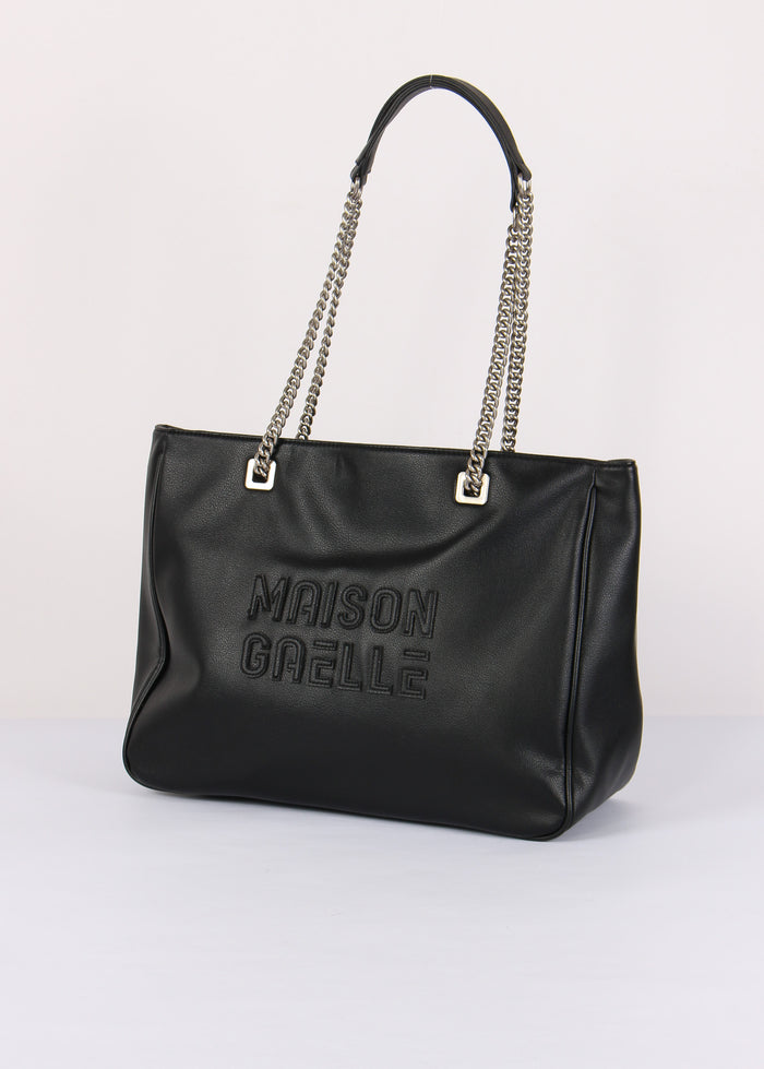 Shopping Maxi Logo Rilievo Nero-2